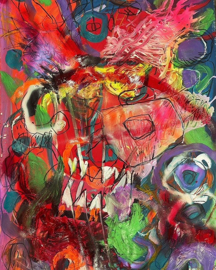Devoradora. 2024. Técnica mixta sobre papel. 110x77 cm