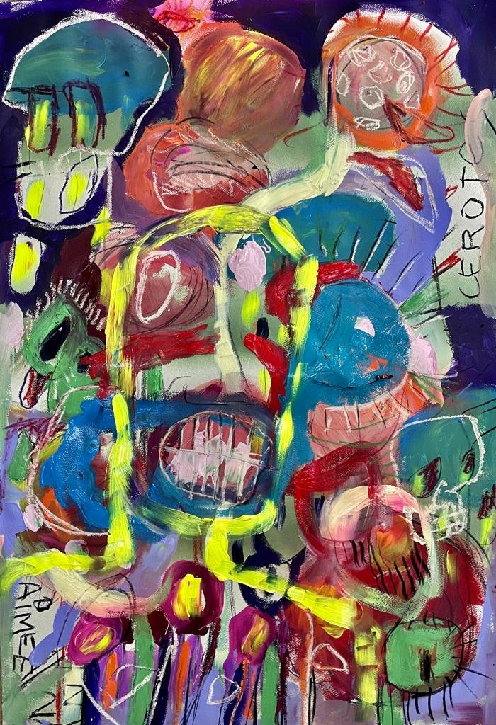 Pervertido. 2023. Técnica mixta sobre papel. 110x77 cm